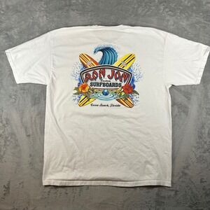 Ron Jon Surf Shop Cocoa Beach Florida Graphic T-Shirt White XL Custom Surfboards